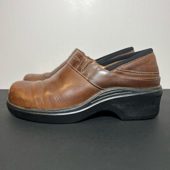 Womens ARIAT Santa Cruz Brown Mocha Leather Slip On Clogs / Size 7.5 Medium - Picture 3 of 8